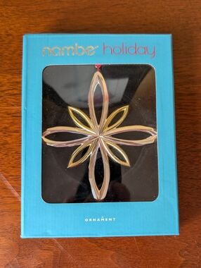 Nambe Christmas Silver & Gold Tone Metal Star Ornament MT0977 in Box EUC